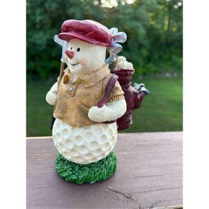 TJ's Christmas Resin Snowman Golfer - Mitchell Import Company. Used